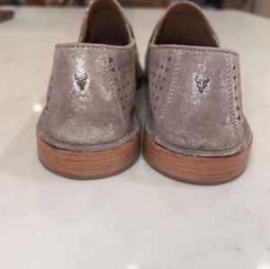 Trask Ali Perf Italian Suede Pewter Metallic Slip on Original Retail value $228